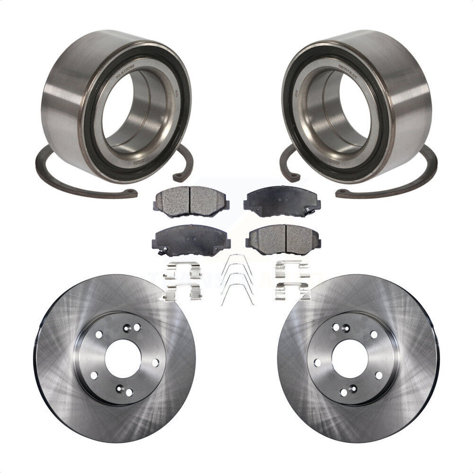Front Wheel Bearing With Disc Brake Rotors And Ceramic Pads Kit For Honda Accord KBB-100267