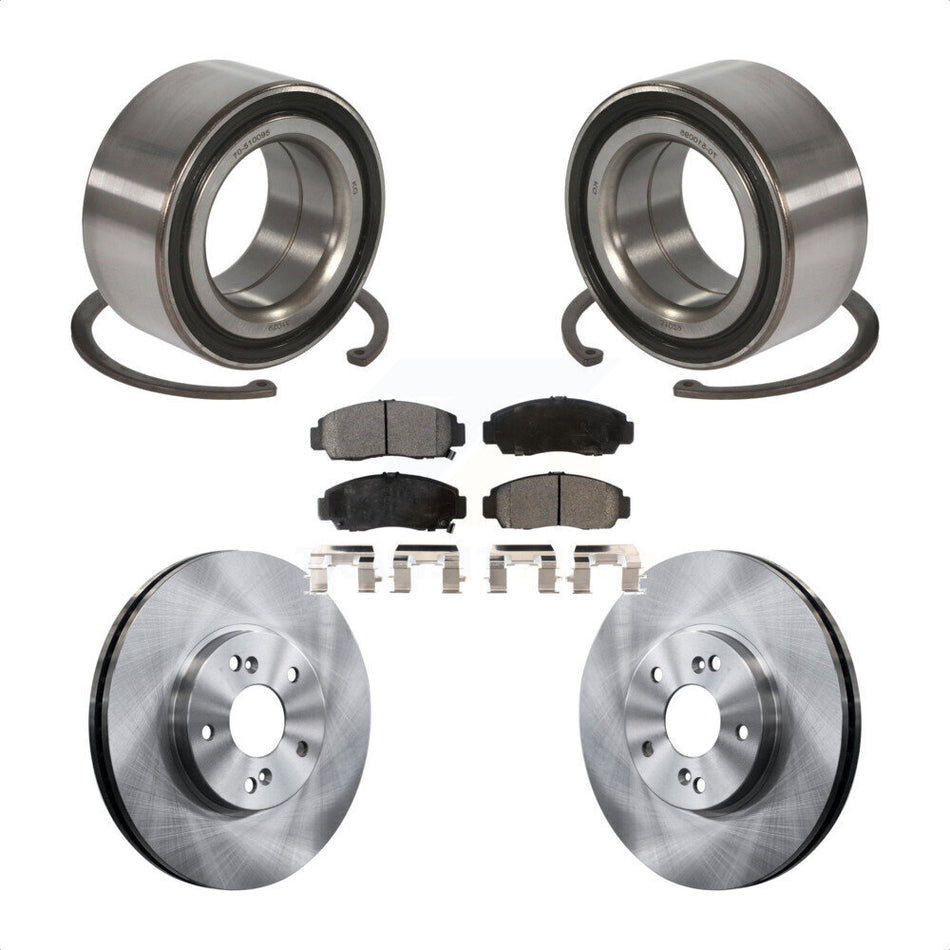 Front Wheel Bearing With Disc Brake Rotors And Ceramic Pads Kit For Honda Accord Acura TSX KBB-100269