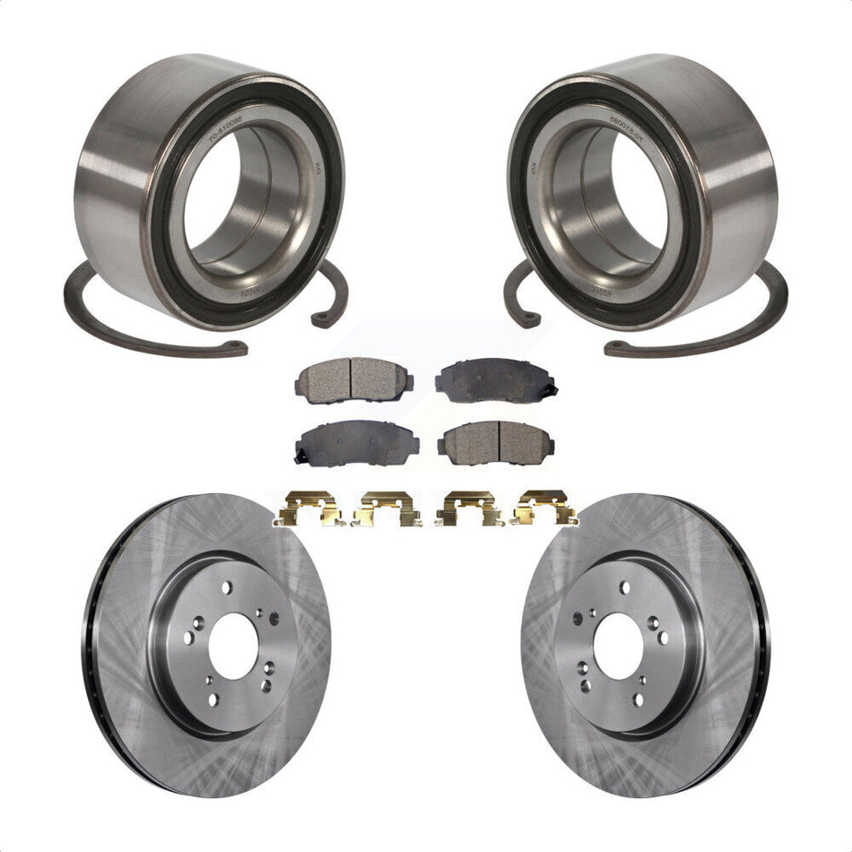 Front Wheel Bearing With Disc Brake Rotors And Ceramic Pads Kit For Honda Accord Crosstour KBB-100270