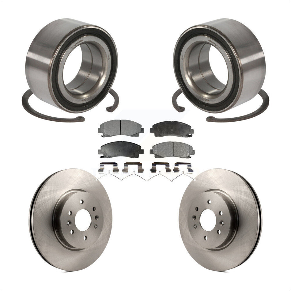 Front Wheel Bearing With Disc Brake Rotors And Ceramic Pads Kit For 2009-2014 Acura TL KBB-100272
