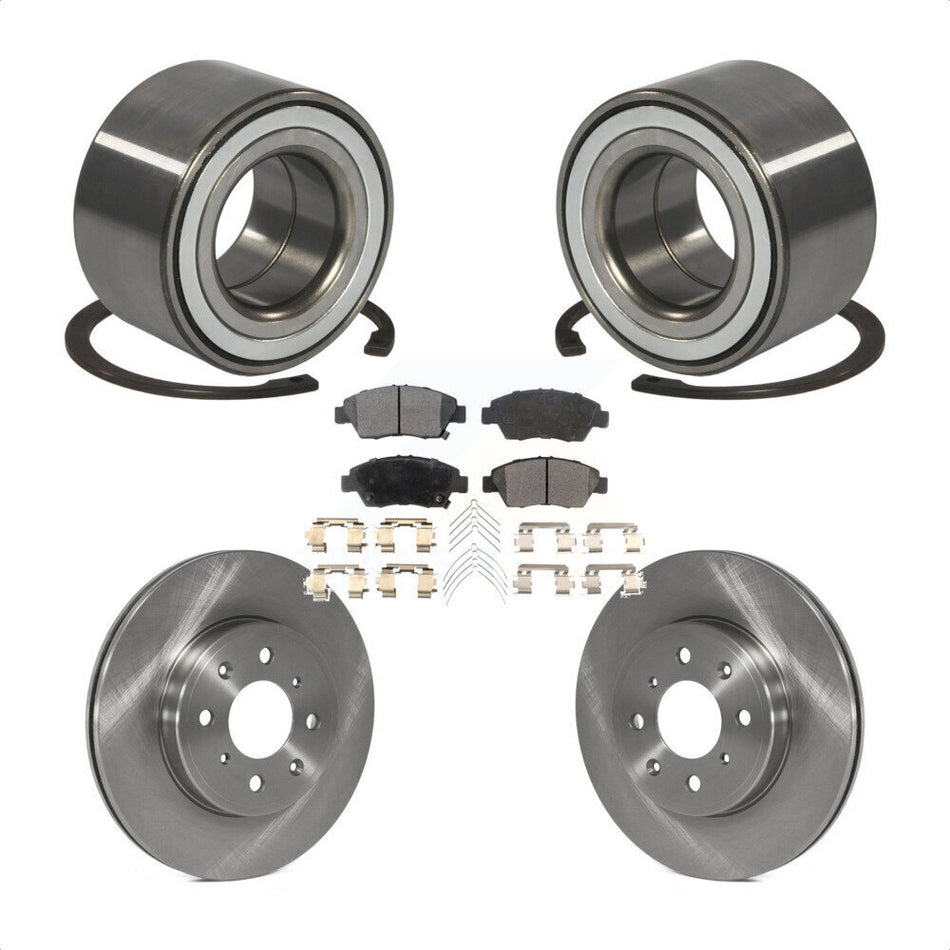 Front Wheel Bearing With Disc Brake Rotors And Ceramic Pads Kit For Honda Fit KBB-100287