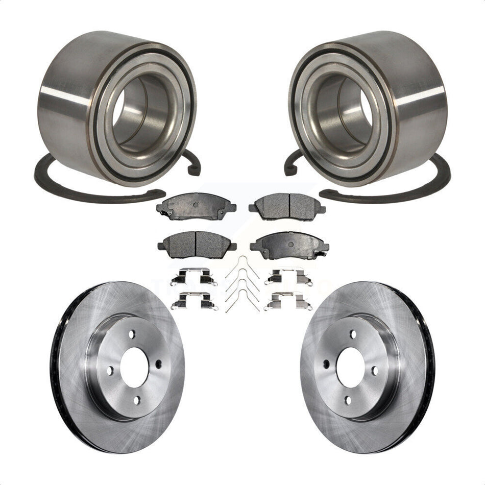 Front Wheel Bearing With Disc Brake Rotors And Ceramic Pads Kit For Nissan Versa Note Micra KBB-100311