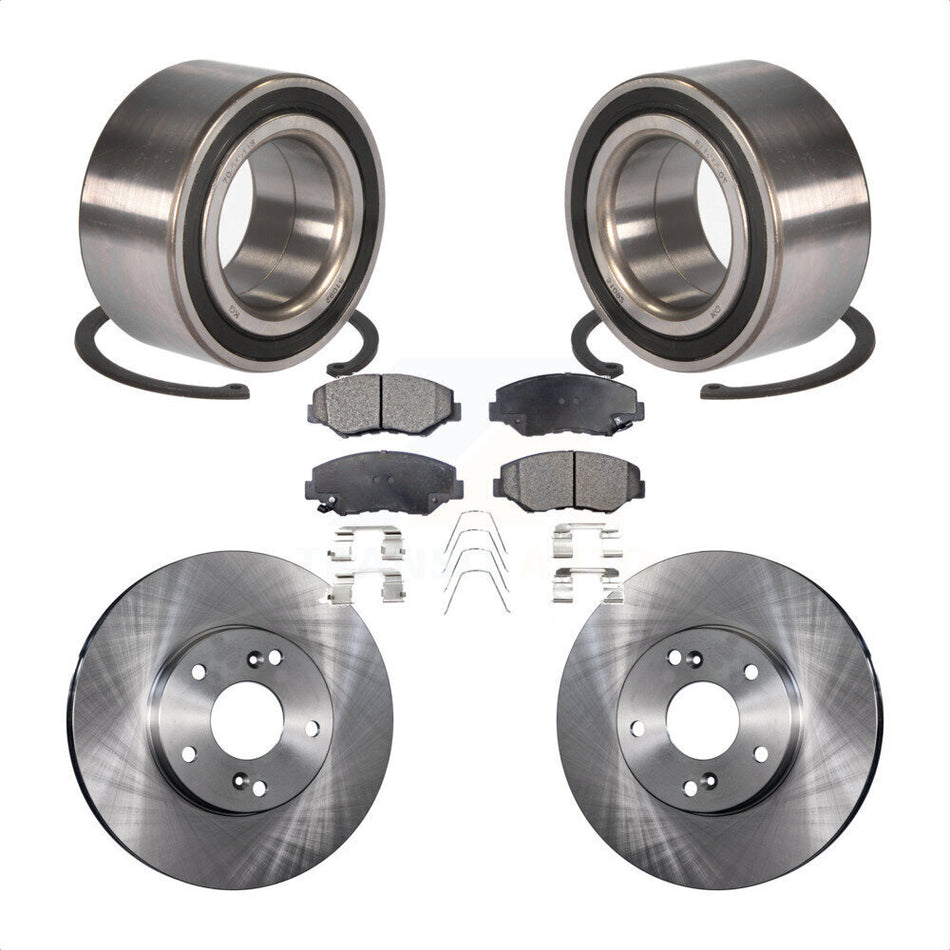 Front Wheel Bearing With Disc Brake Rotors And Ceramic Pads Kit For Honda Accord KBB-100323