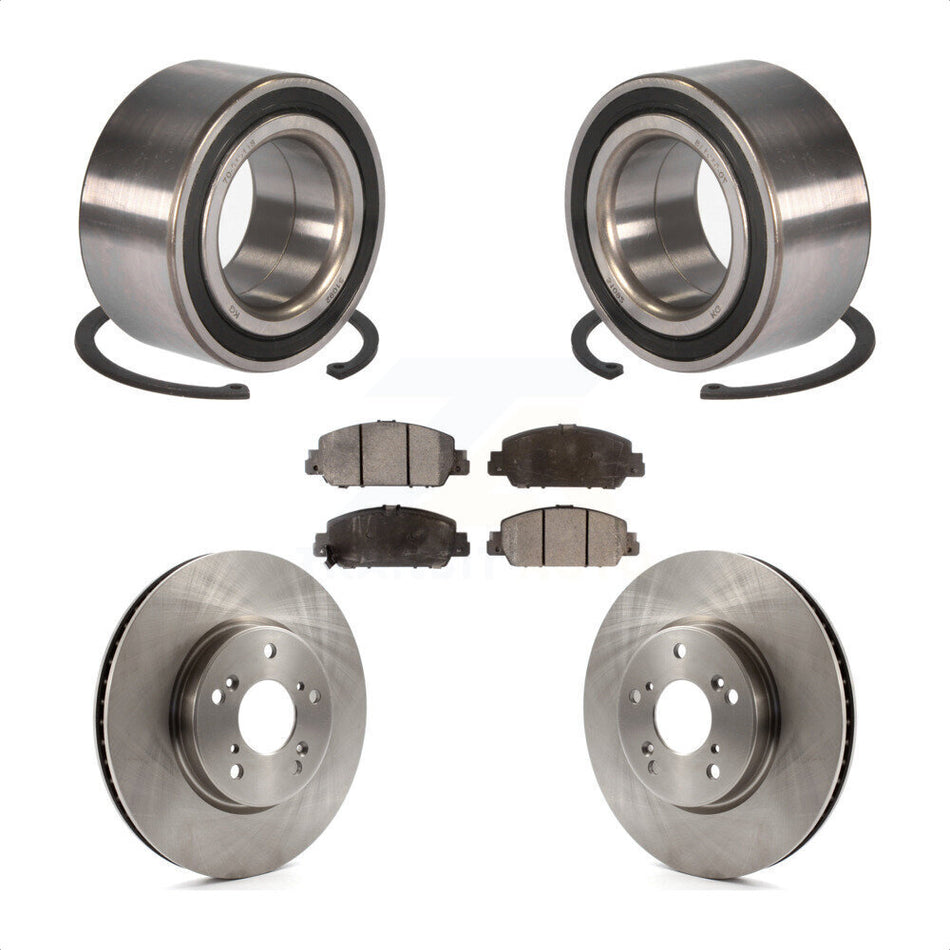 Front Wheel Bearing With Disc Brake Rotors And Ceramic Pads Kit For Honda Accord KBB-100325