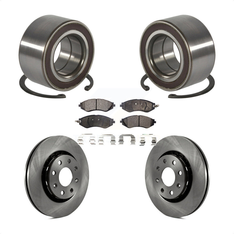 Front Wheel Bearing With Disc Brake Rotors And Ceramic Pads Kit For 2014-2016 Chevrolet Spark EV KBB-100330