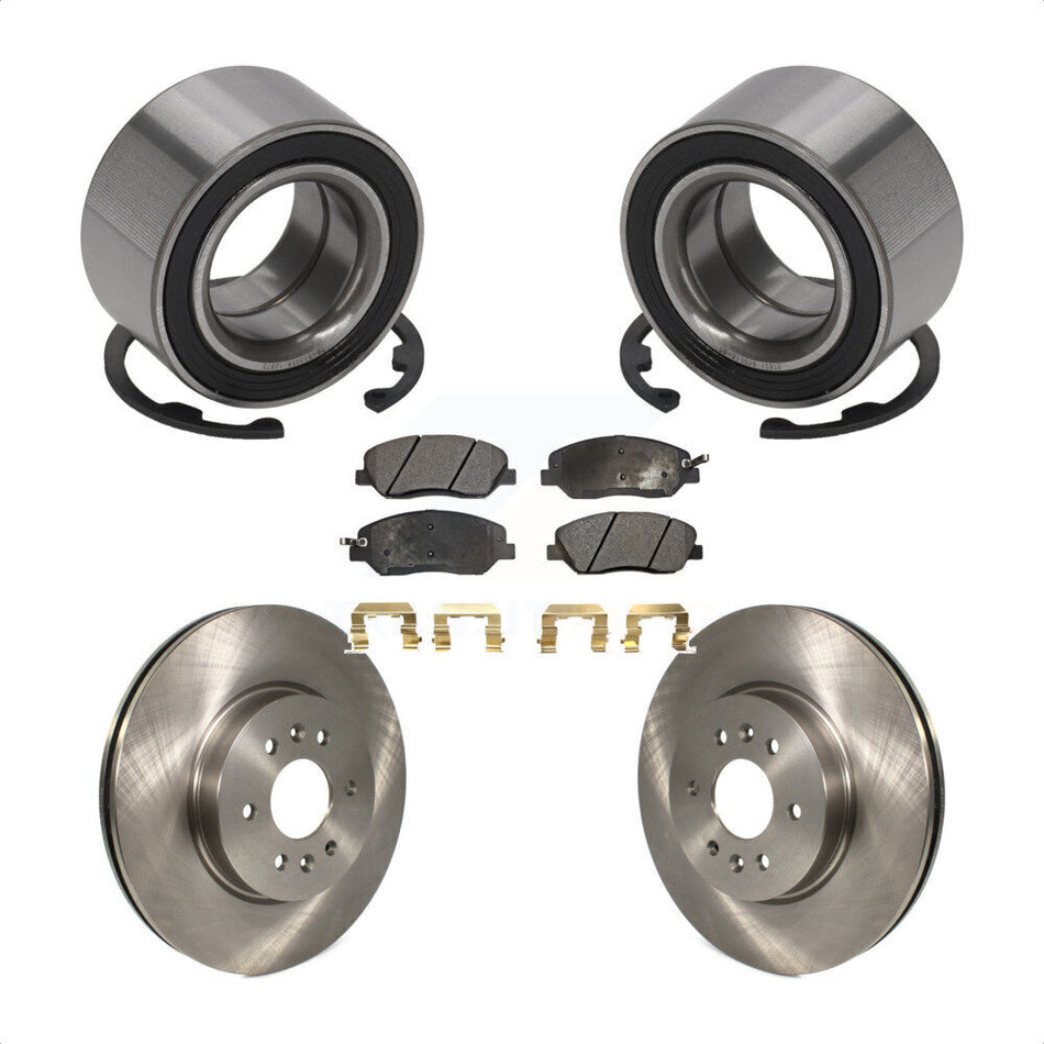 Front Wheel Bearing With Disc Brake Rotors And Ceramic Pads Kit For 2009-2010 Kia Borrego KBB-100348
