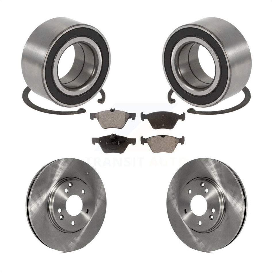 Front Wheel Bearing With Disc Brake Rotors And Ceramic Pads Kit For 1998-2002 Mercedes-Benz E320 4Matic KBB-100349