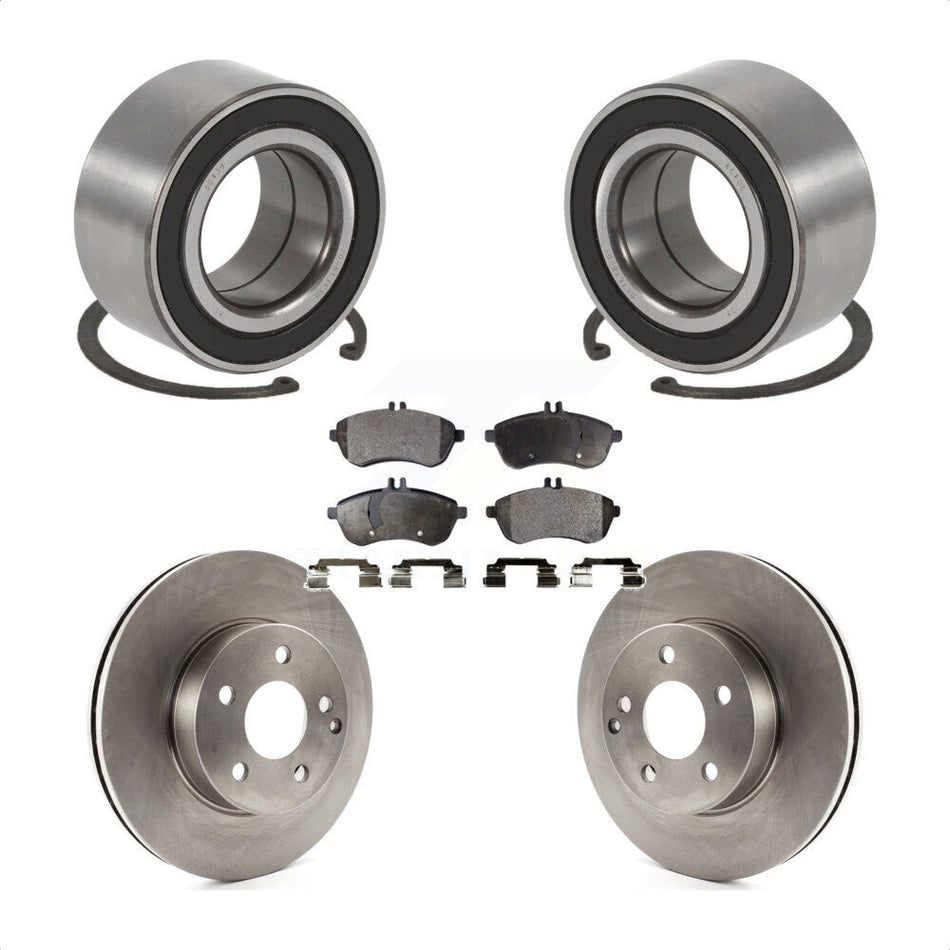 Front Wheel Bearing With Disc Brake Rotors And Ceramic Pads Kit For 2010-2010 Mercedes-Benz C300 C250 AWD KBB-100351