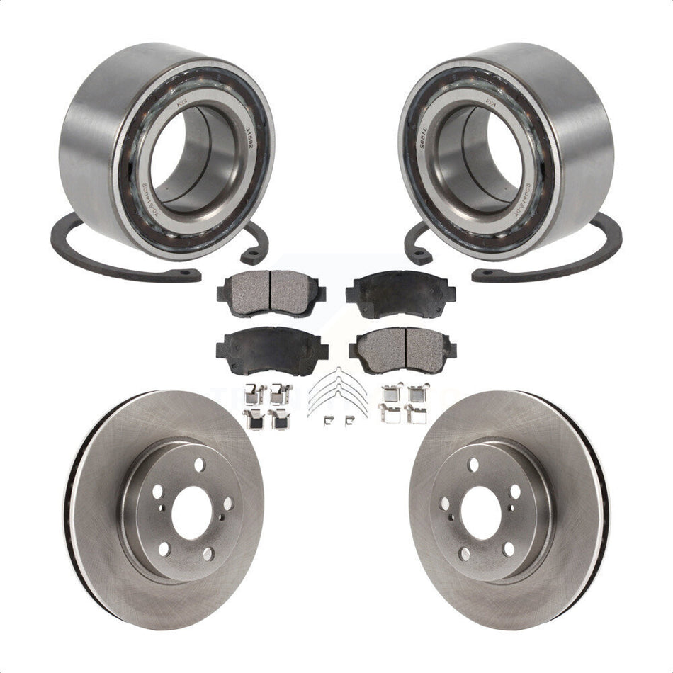 Front Wheel Bearing With Disc Brake Rotors And Ceramic Pads Kit For 1998 Toyota Celica KBB-100354