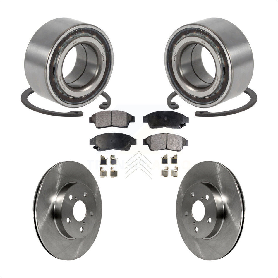 Front Wheel Bearing With Disc Brake Rotors And Ceramic Pads Kit For 1996-2000 Toyota RAV4 KBB-100356