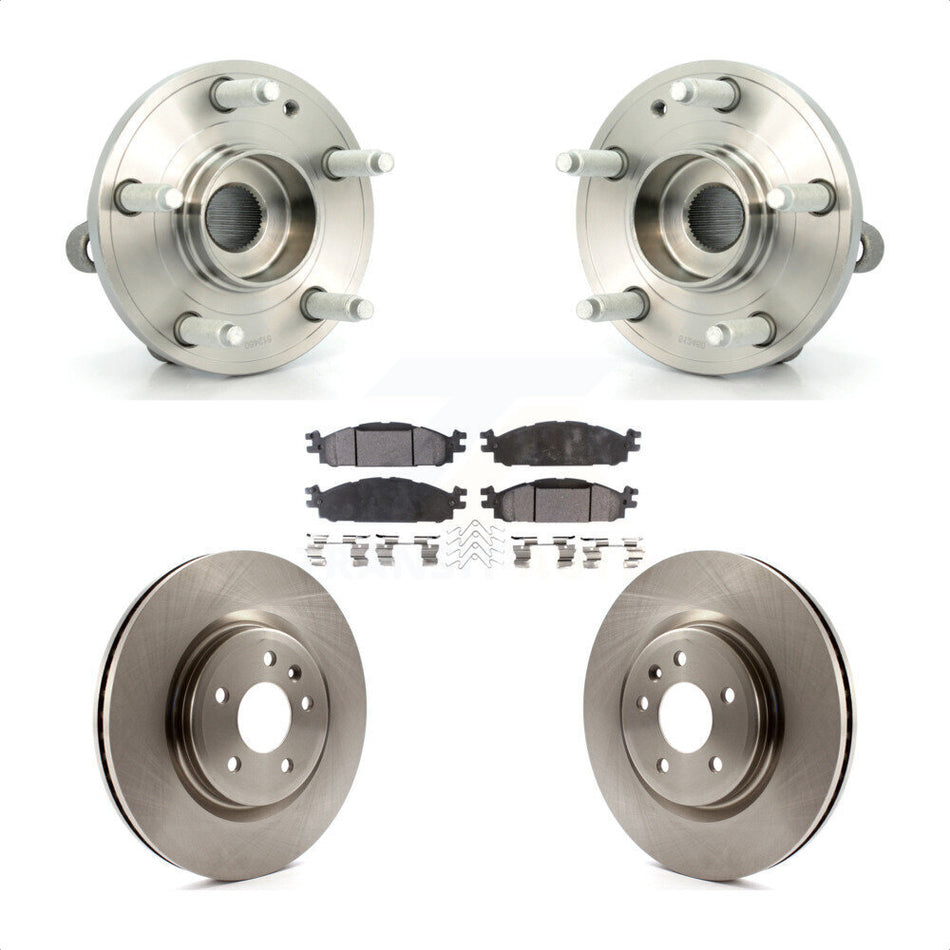 Front Hub Bearing Assembly With Disc Brake Rotors And Ceramic Pads Kit For Ford Explorer KBB-100376