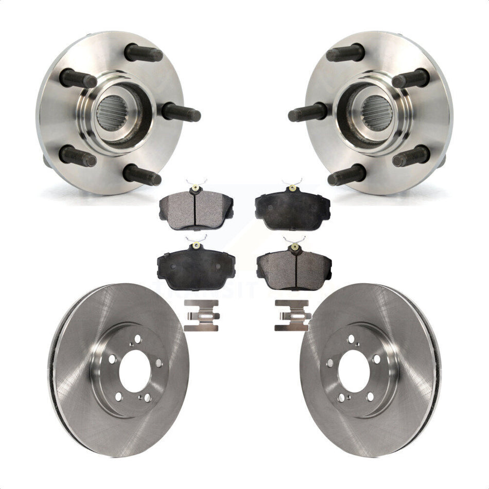 Front Hub Bearing Assembly With Disc Brake Rotors And Ceramic Pads Kit For Ford Taurus Mercury Sable Lincoln Continental KBB-100406