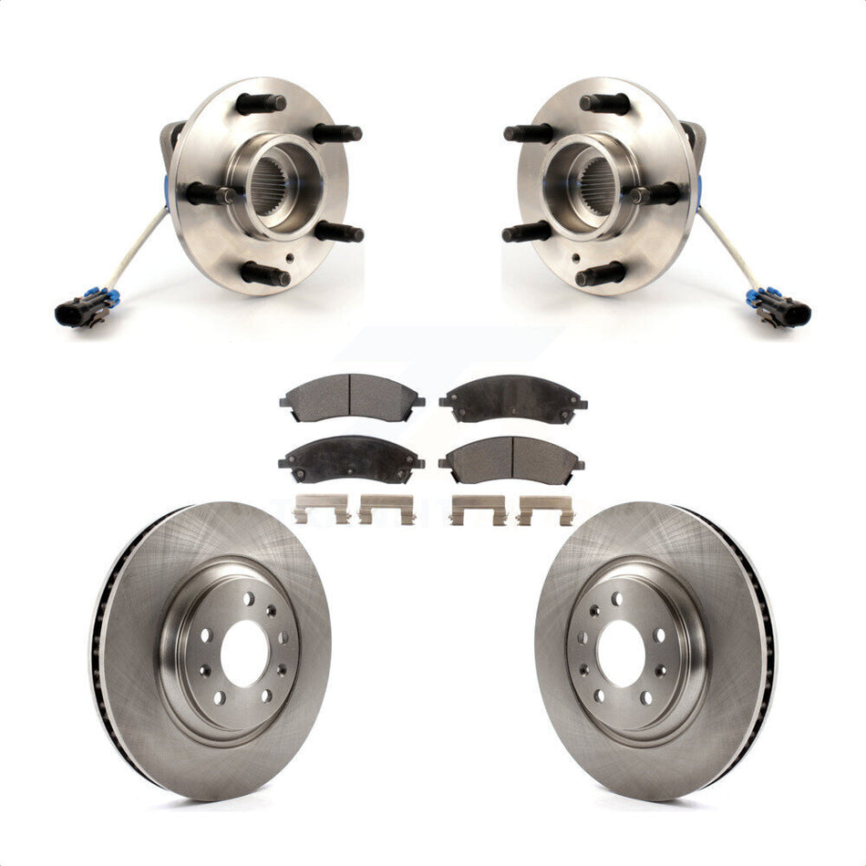 Front Hub Bearing Assembly With Disc Brake Rotors And Ceramic Pads Kit For 2004-2005 Pontiac Bonneville GXP KBB-100419