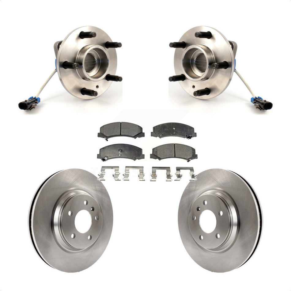 Front Hub Bearing Assembly With Disc Brake Rotors And Ceramic Pads Kit For Chevrolet Buick Lucerne Impala Limited LaCrosse Allure KBB-100422