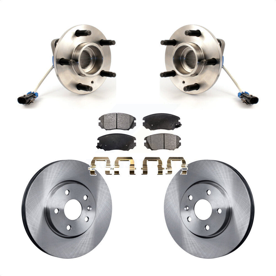 Front Hub Bearing Assembly With Disc Brake Rotors And Ceramic Pads Kit For 2010 Buick Allure KBB-100425