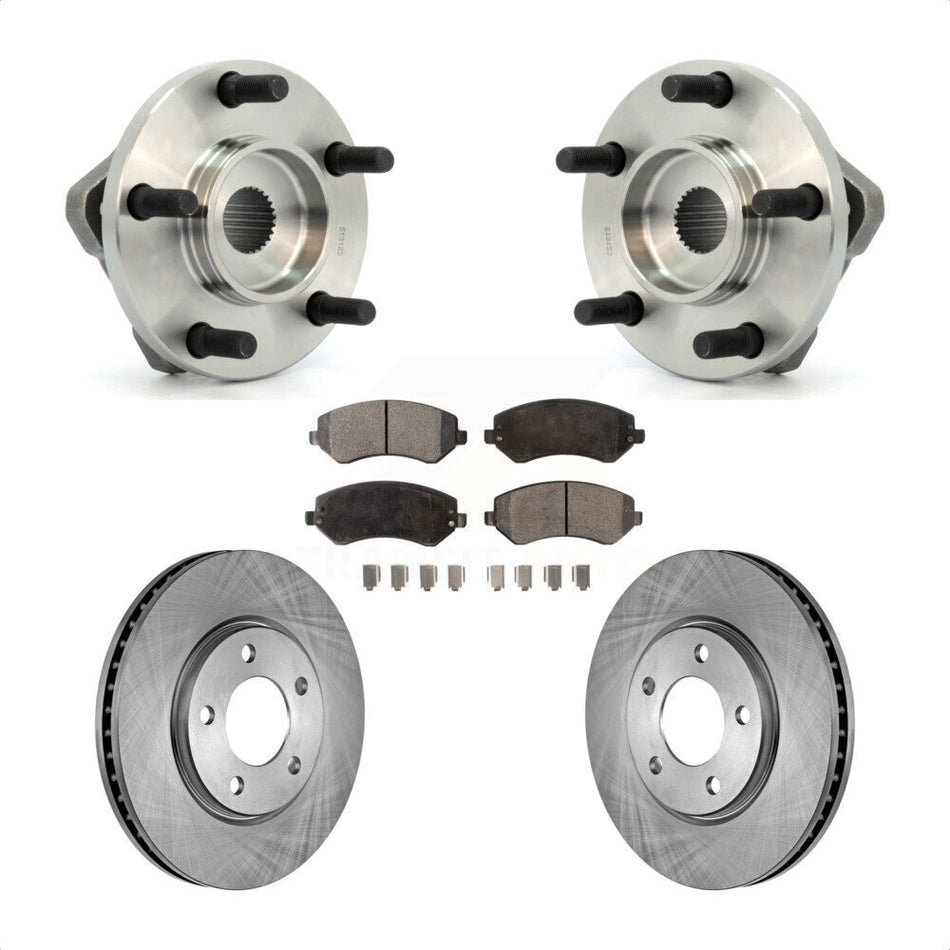 Front Hub Bearing Assembly With Disc Brake Rotors And Ceramic Pads Kit For Dodge Grand Caravan Chrysler Voyager KBB-100431