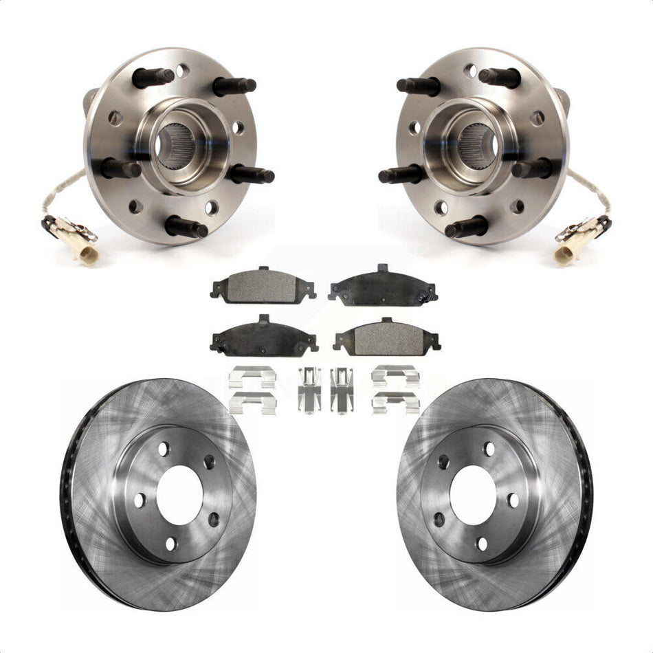 Front Hub Bearing Assembly With Disc Brake Rotors And Ceramic Pads Kit For Chevrolet Pontiac Grand Am Malibu Oldsmobile Alero Classic Cutlass KBB-100438