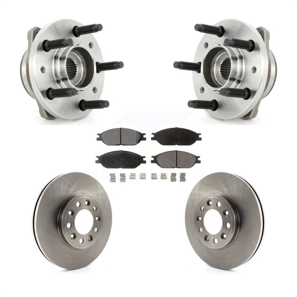 Front Hub Bearing Assembly With Disc Brake Rotors And Ceramic Pads Kit For 1999-2003 Ford Windstar KBB-100441