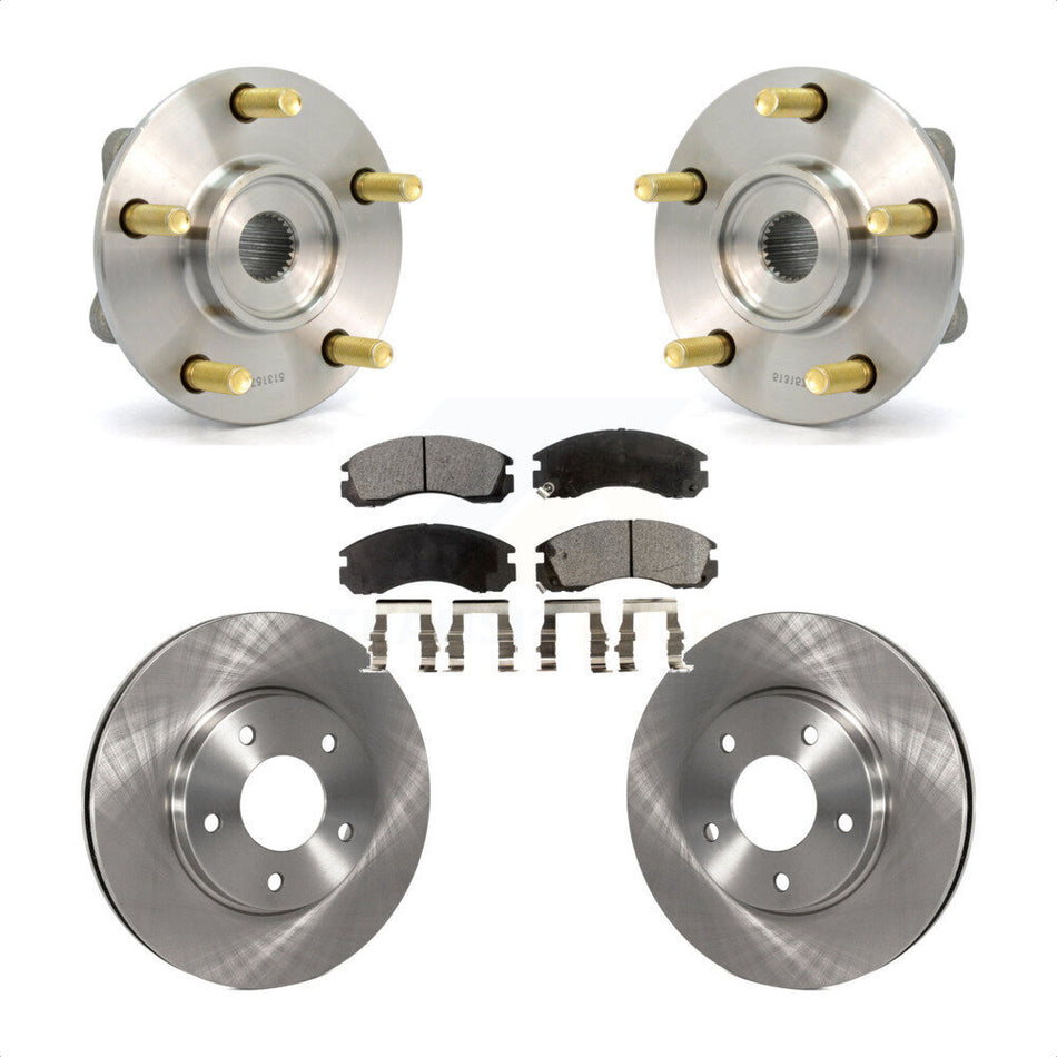 Front Hub Bearing Assembly With Disc Brake Rotors And Ceramic Pads Kit For 2000 Mitsubishi Eclipse 3.0L KBB-100442