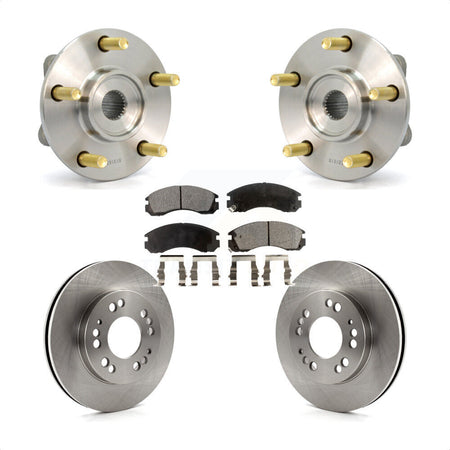 Front Hub Bearing Assembly Disc Brake Rotor And Ceramic Pads Kit For 1998 Eagle Talon AWD KBB-100444