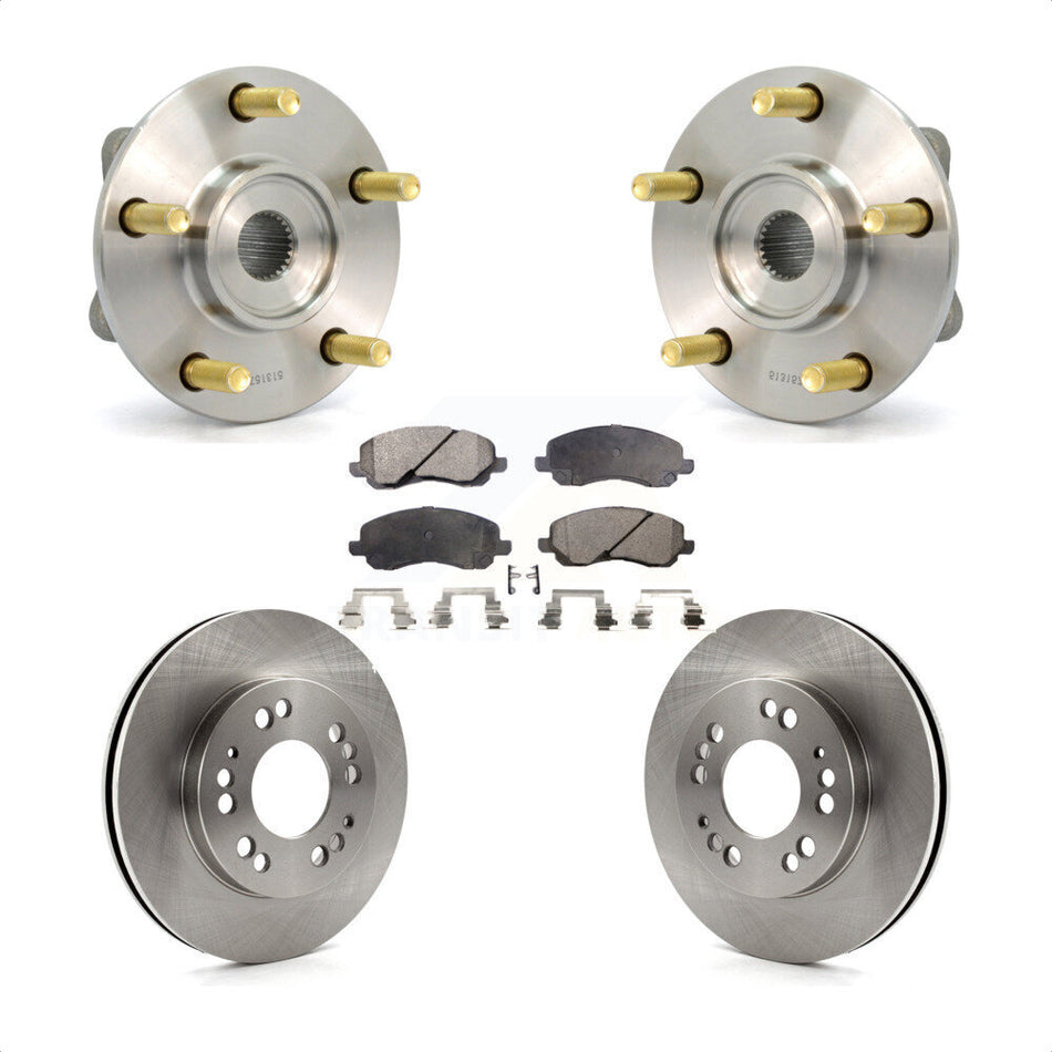 Front Hub Bearing Assembly With Disc Brake Rotors And Ceramic Pads Kit For 2001-2001 Mitsubishi Eclipse Galant From 06/01 2.4L KBB-100445