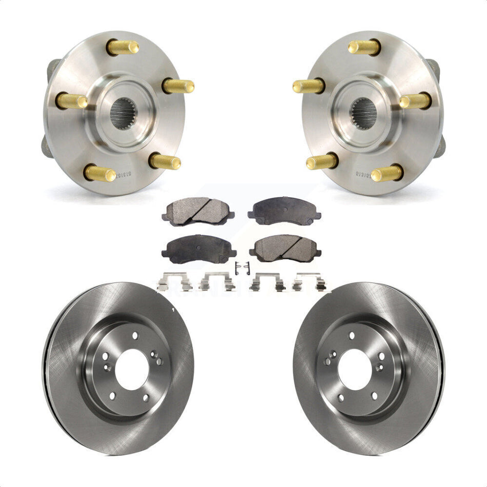 Front Hub Bearing Assembly With Disc Brake Rotors And Ceramic Pads Kit For 2006 Mitsubishi Eclipse To 10 31 05 KBB-100446