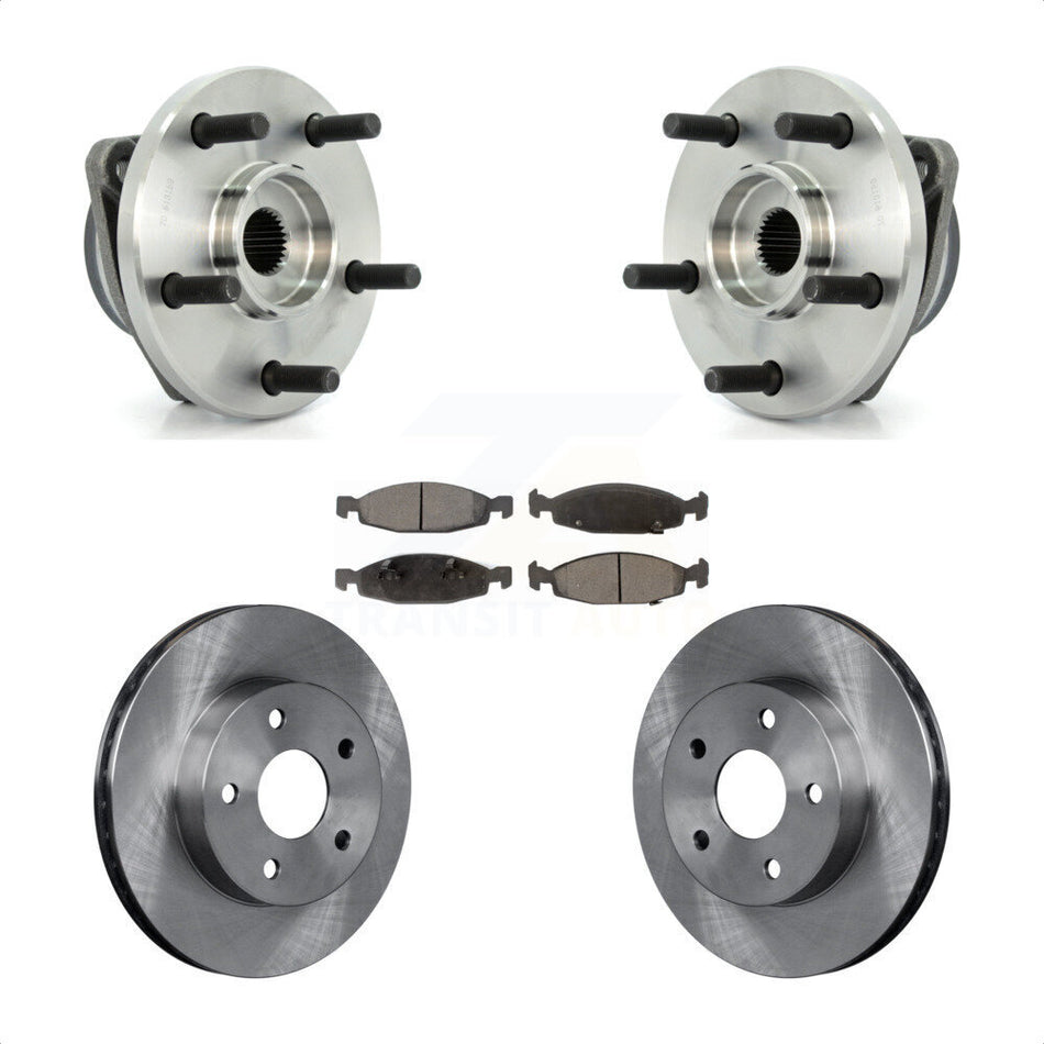 Front Hub Bearing Assembly With Disc Brake Rotors And Ceramic Pads Kit For 1999-2002 Jeep Grand Cherokee Teves & ATE Caliper KBB-100448