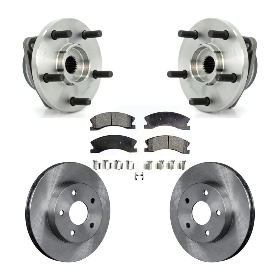 Front Hub Bearing Assembly With Disc Brake Rotors And Ceramic Pads Kit For Jeep Grand Cherokee KBB-100449