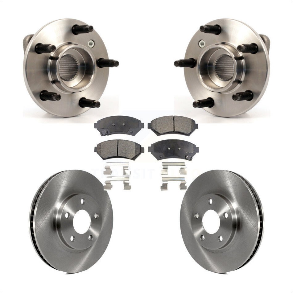 Front Hub Bearing Assembly With Disc Brake Rotors And Ceramic Pads Kit For Chevrolet Impala Monte Carlo Non-ABS KBB-100451