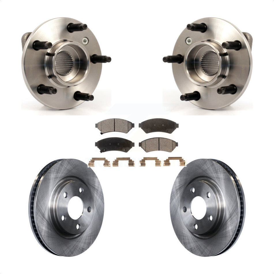 Front Hub Bearing Assembly With Disc Brake Rotors And Ceramic Pads Kit For Pontiac Grand Prix Buick LaCrosse Allure KBB-100453