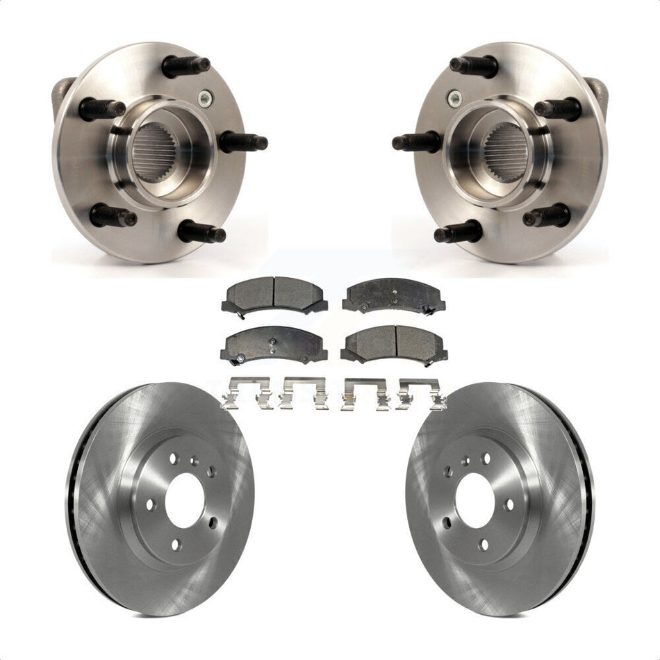Front Hub Bearing Assembly With Disc Brake Rotors And Ceramic Pads Kit For Chevrolet Impala Monte Carlo Non-ABS KBB-100454