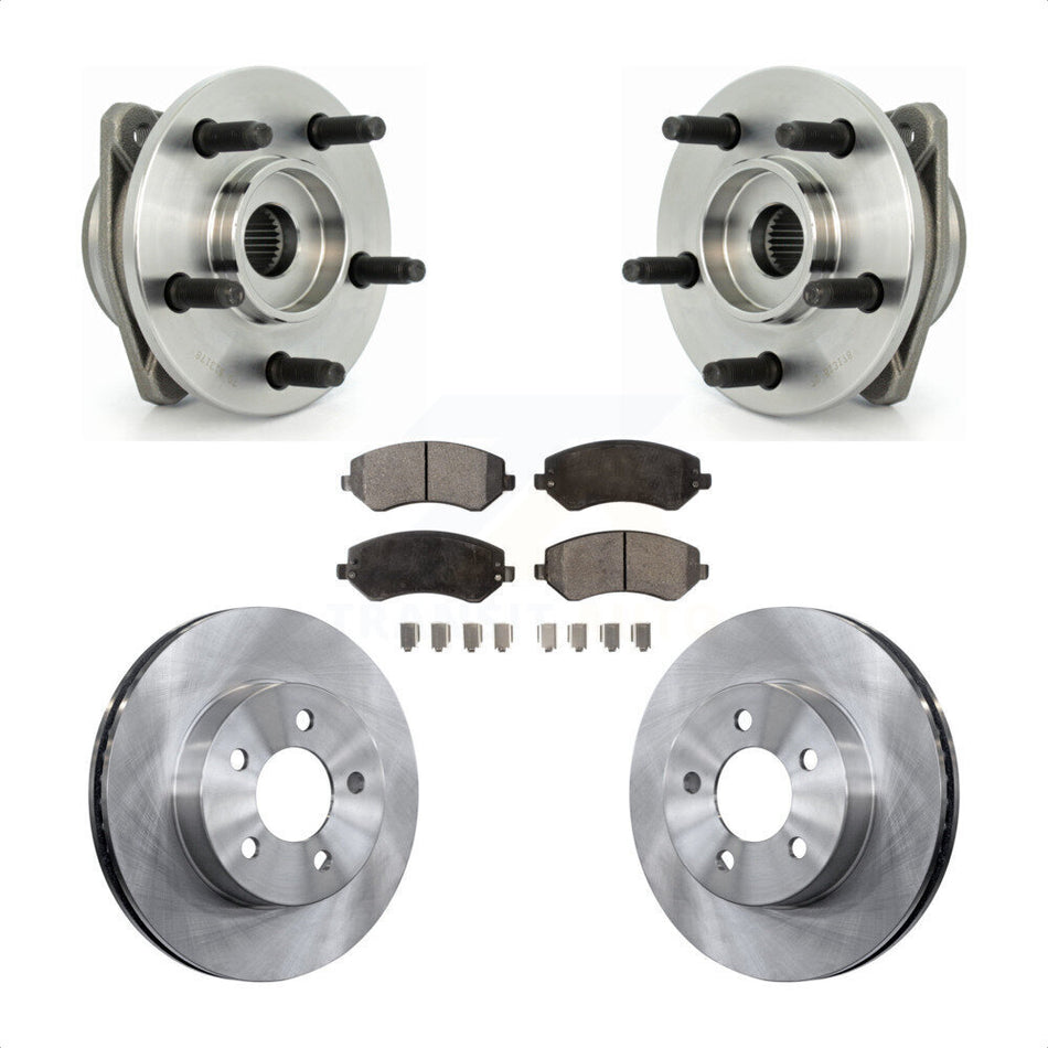 Front Hub Bearing Assembly With Disc Brake Rotors And Ceramic Pads Kit For 2002-2005 Jeep Liberty Non-ABS KBB-100459
