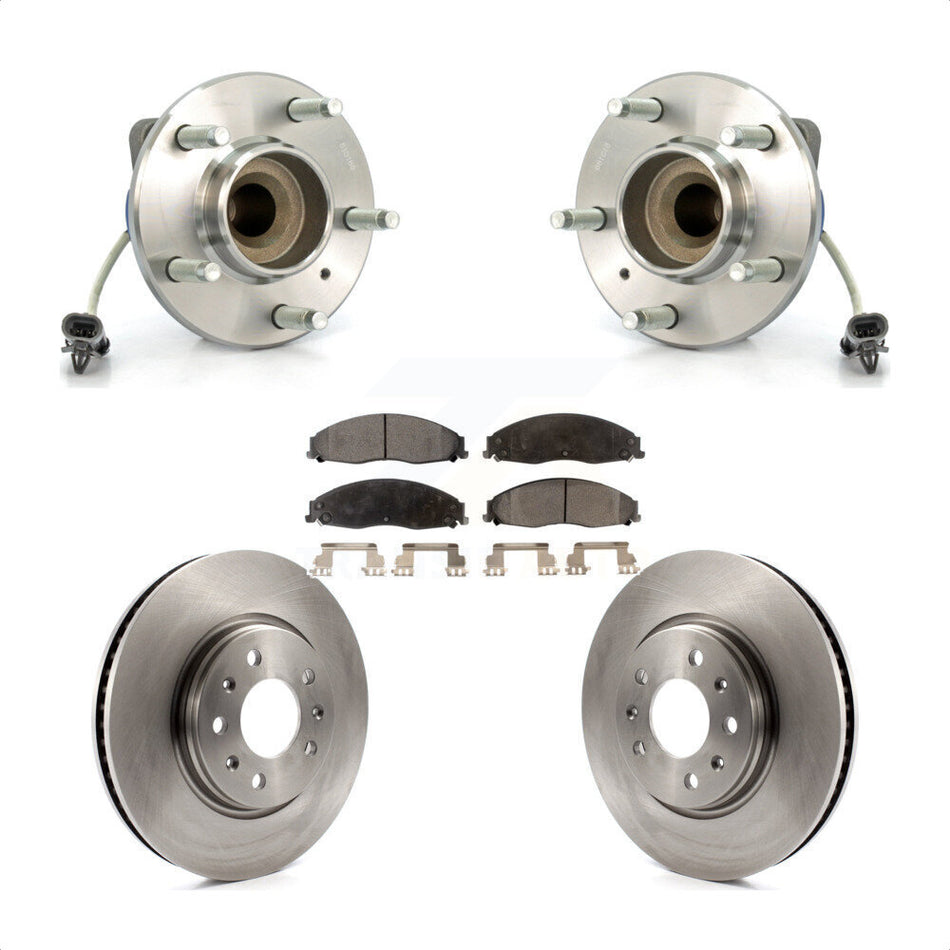 Front Hub Bearing Assembly With Disc Brake Rotors And Ceramic Pads Kit For Cadillac CTS Sport Suspension KBB-100461