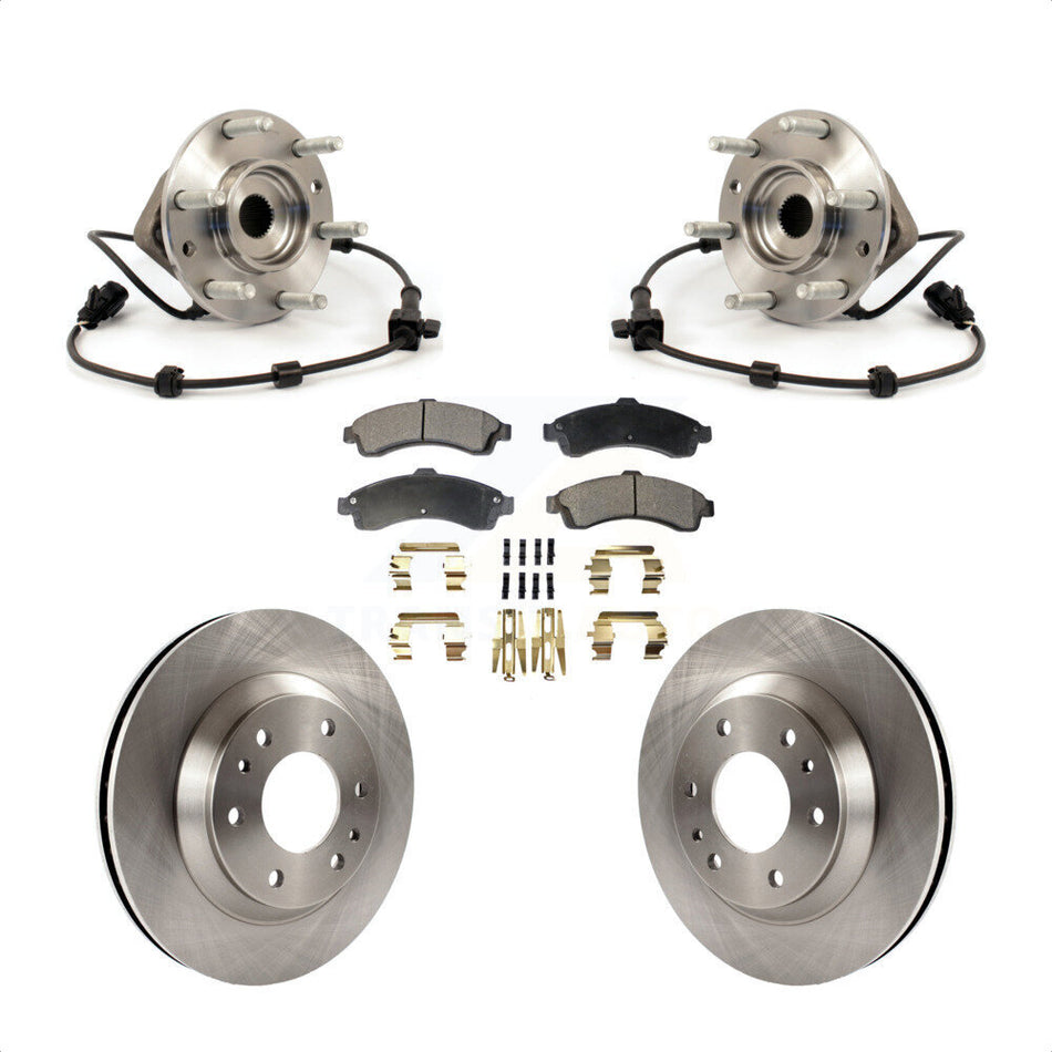 Front Hub Bearing Assembly With Disc Brake Rotors And Ceramic Pads Kit For Chevrolet Trailblazer GMC Envoy Buick Rainier Oldsmobile Bravada Isuzu Ascender KBB-100464
