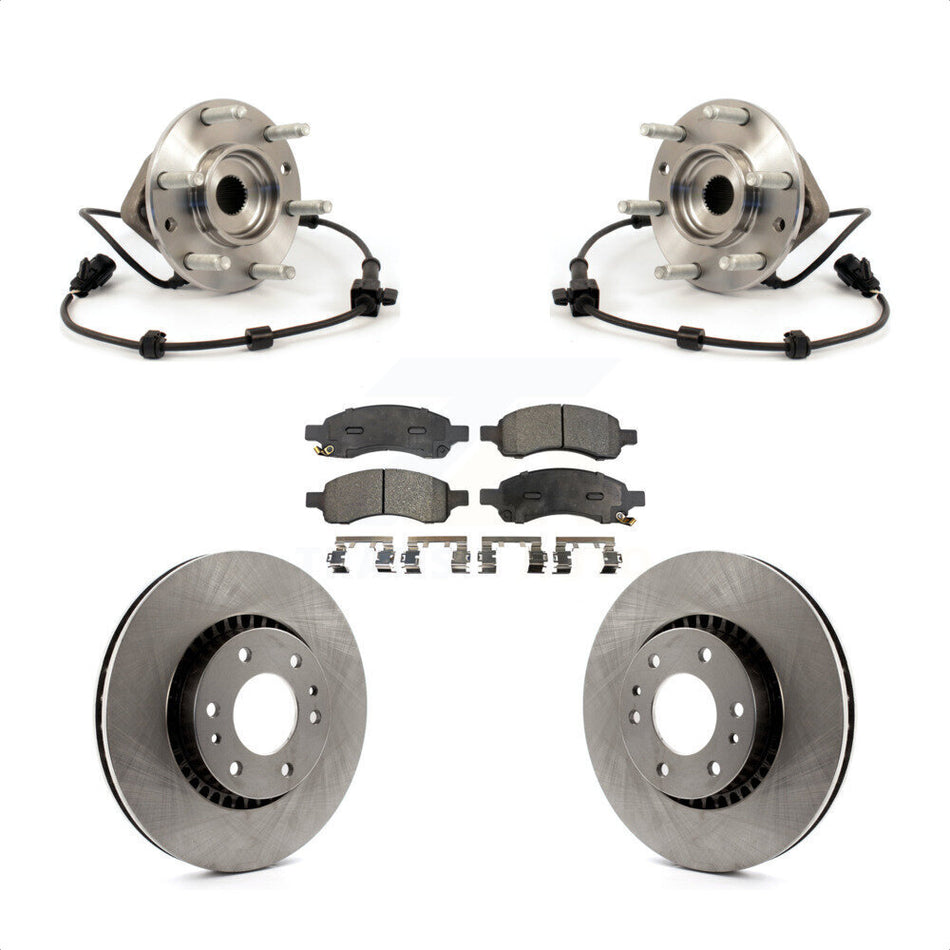 Front Hub Bearing Assembly With Disc Brake Rotors And Ceramic Pads Kit For Chevrolet Trailblazer GMC Envoy EXT XL Buick Rainier Saab 9-7x Isuzu Ascender SSR KBB-100465