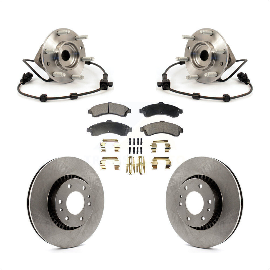 Front Hub Bearing Assembly With Disc Brake Rotors And Ceramic Pads Kit For Chevrolet Trailblazer GMC EXT Envoy XL Buick Rainier XUV SSR Isuzu Ascender Saab 9-7x KBB-100466