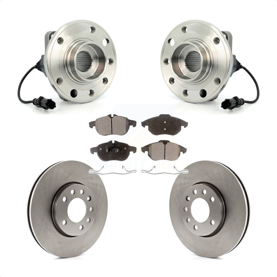 Front Hub Bearing Assembly With Disc Brake Rotors And Ceramic Pads Kit For Saab 9-3 285mm Diameter Rotor KBB-100474