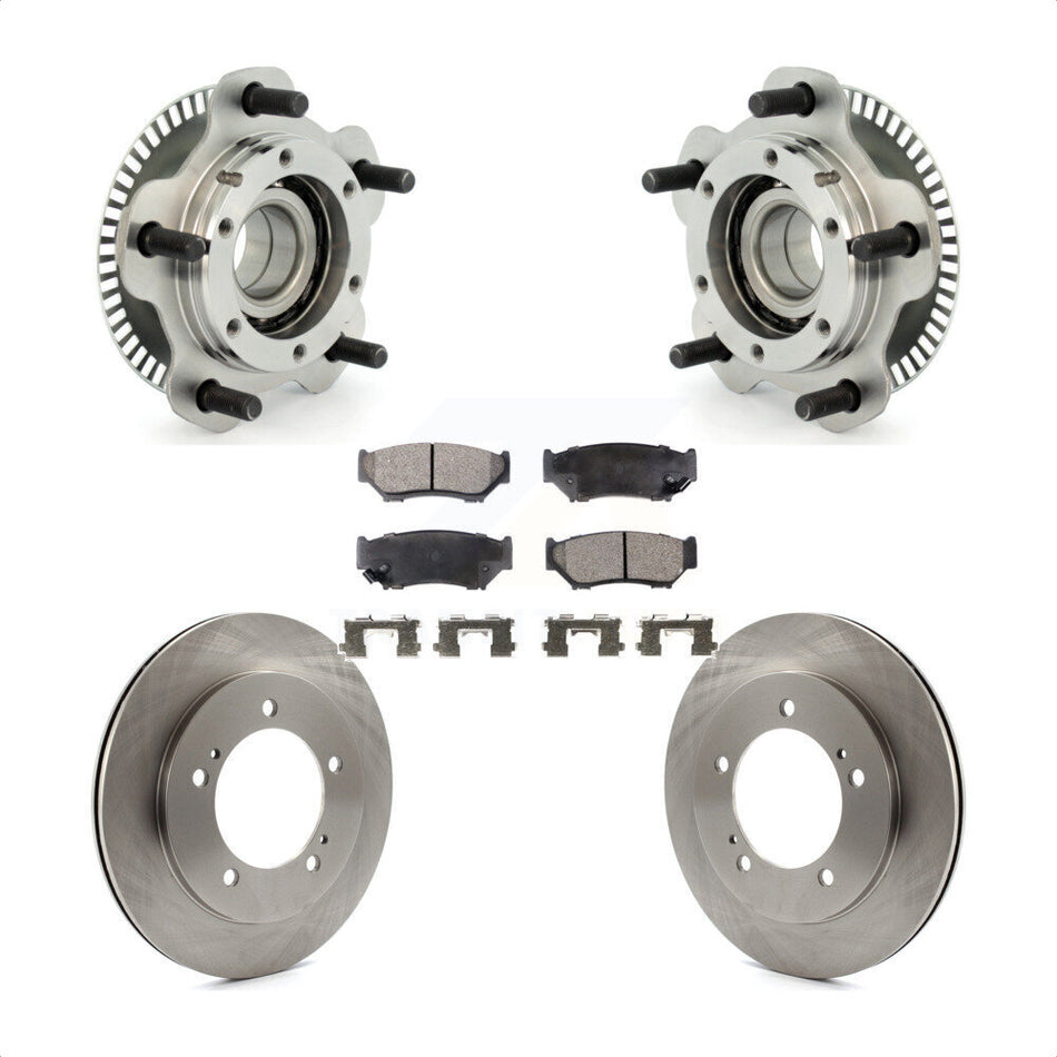 Front Hub Bearing Assembly With Disc Brake Rotors And Ceramic Pads Kit For 2001-2004 Chevrolet Tracker Suzuki Vitara KBB-100477