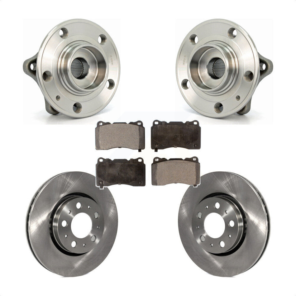 Front Hub Bearing Assembly With Disc Brake Rotors And Ceramic Pads Kit For 2005-2007 Volvo V70 R 286mm Diameter Rotor KBB-100480