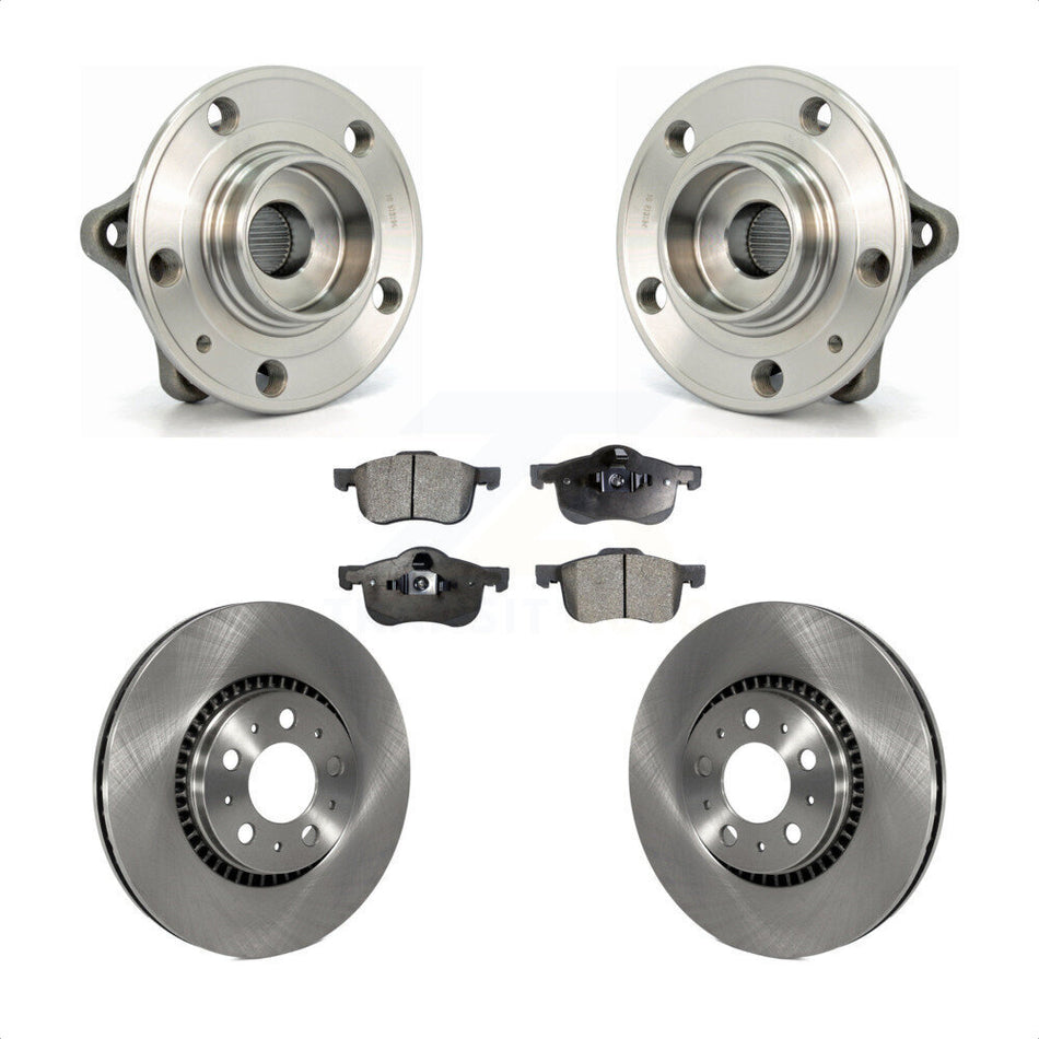 Front Hub Bearing Assembly With Disc Brake Rotors And Ceramic Pads Kit For Volvo S60 V70 XC70 S80 KBB-100483