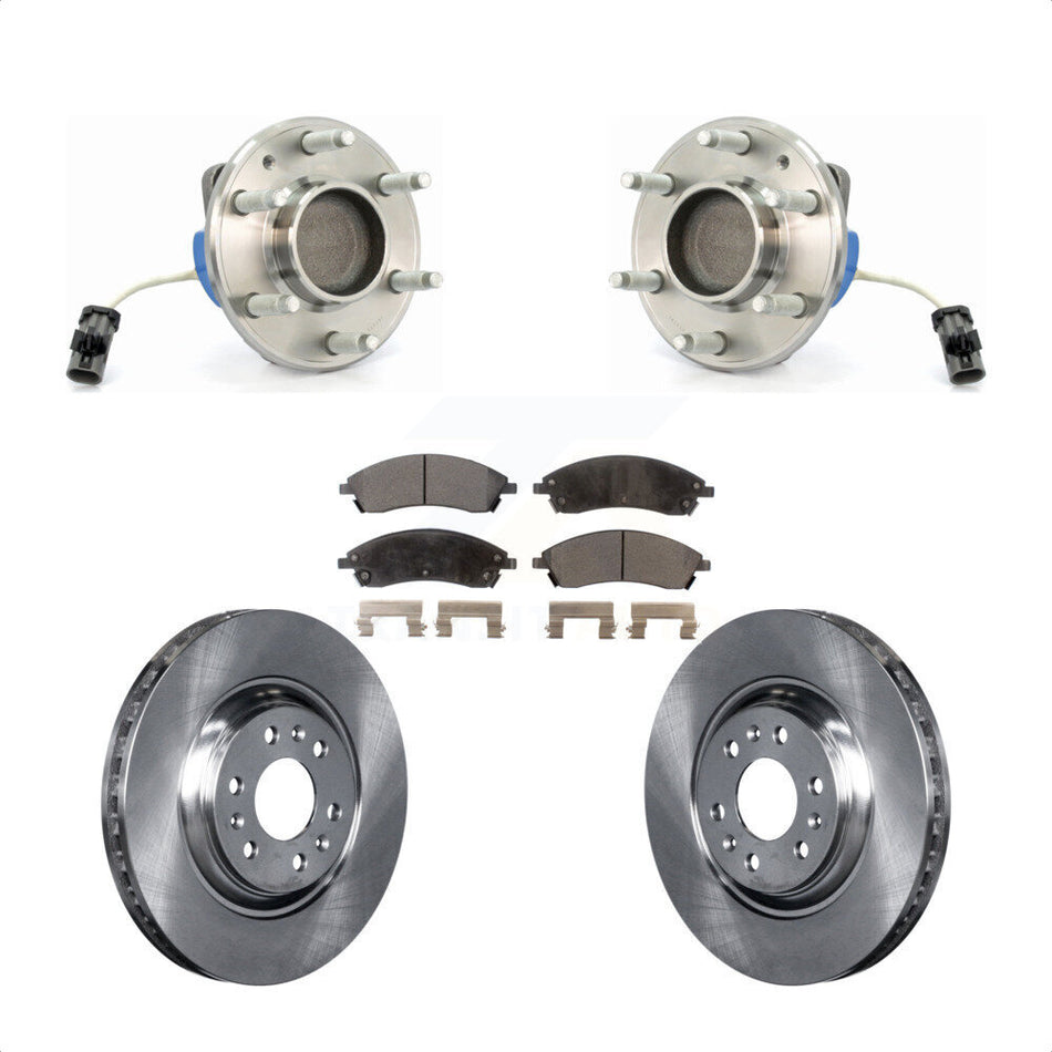 Front Hub Bearing Assembly With Disc Brake Rotors And Ceramic Pads Kit For 2004-2009 Cadillac SRX RWD KBB-100485