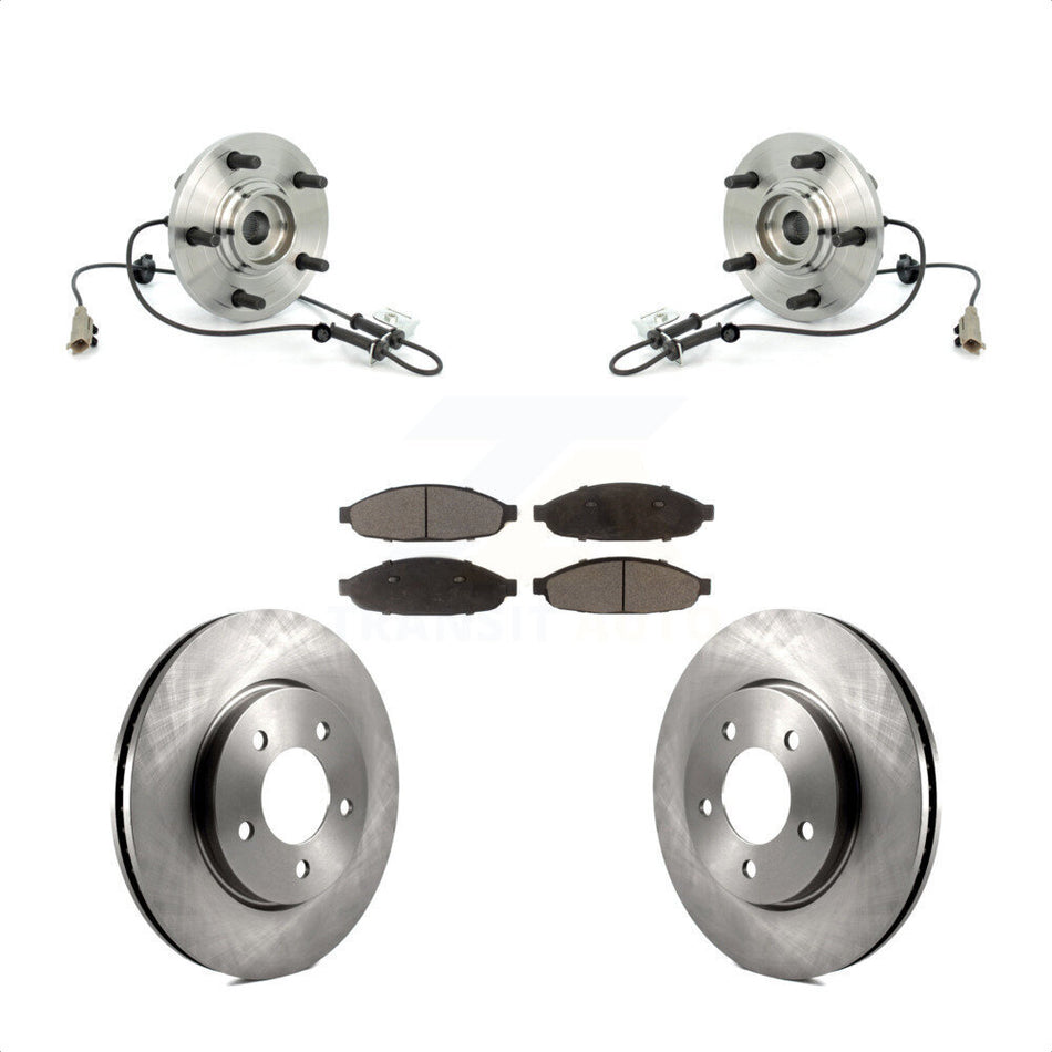 Front Hub Bearing Assembly With Disc Brake Rotors And Ceramic Pads Kit For 2004-2006 Chrysler Pacifica KBB-100487
