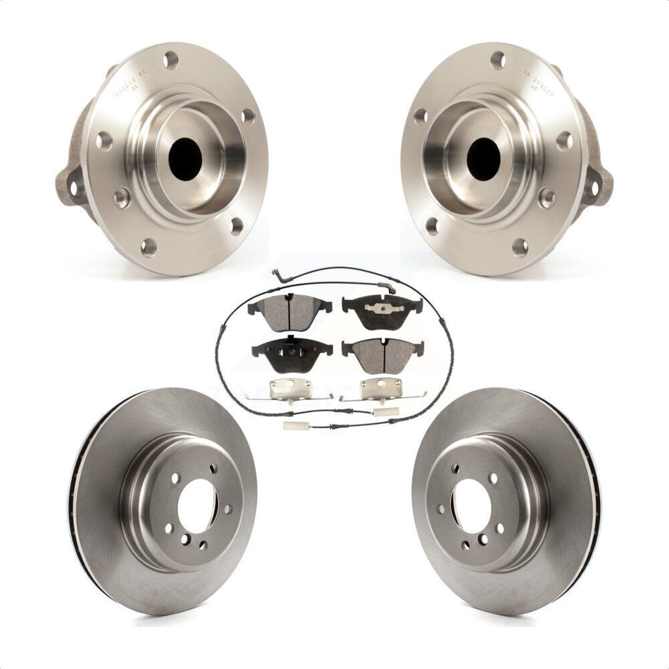 Front Hub Bearing Assembly With Disc Brake Rotors And Ceramic Pads Kit For BMW 650i 535i 550i 645Ci 545i KBB-100500