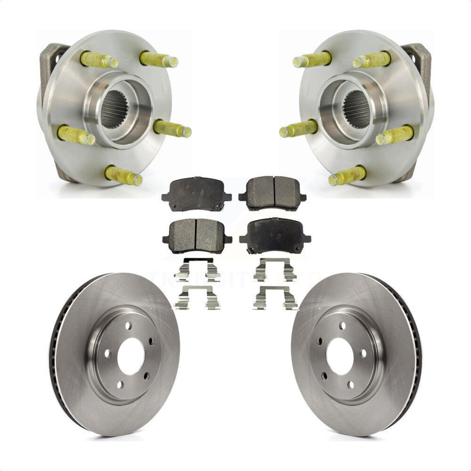Front Hub Bearing Assembly With Disc Brake Rotors And Ceramic Pads Kit For Chevrolet Malibu Pontiac G6 KBB-100507