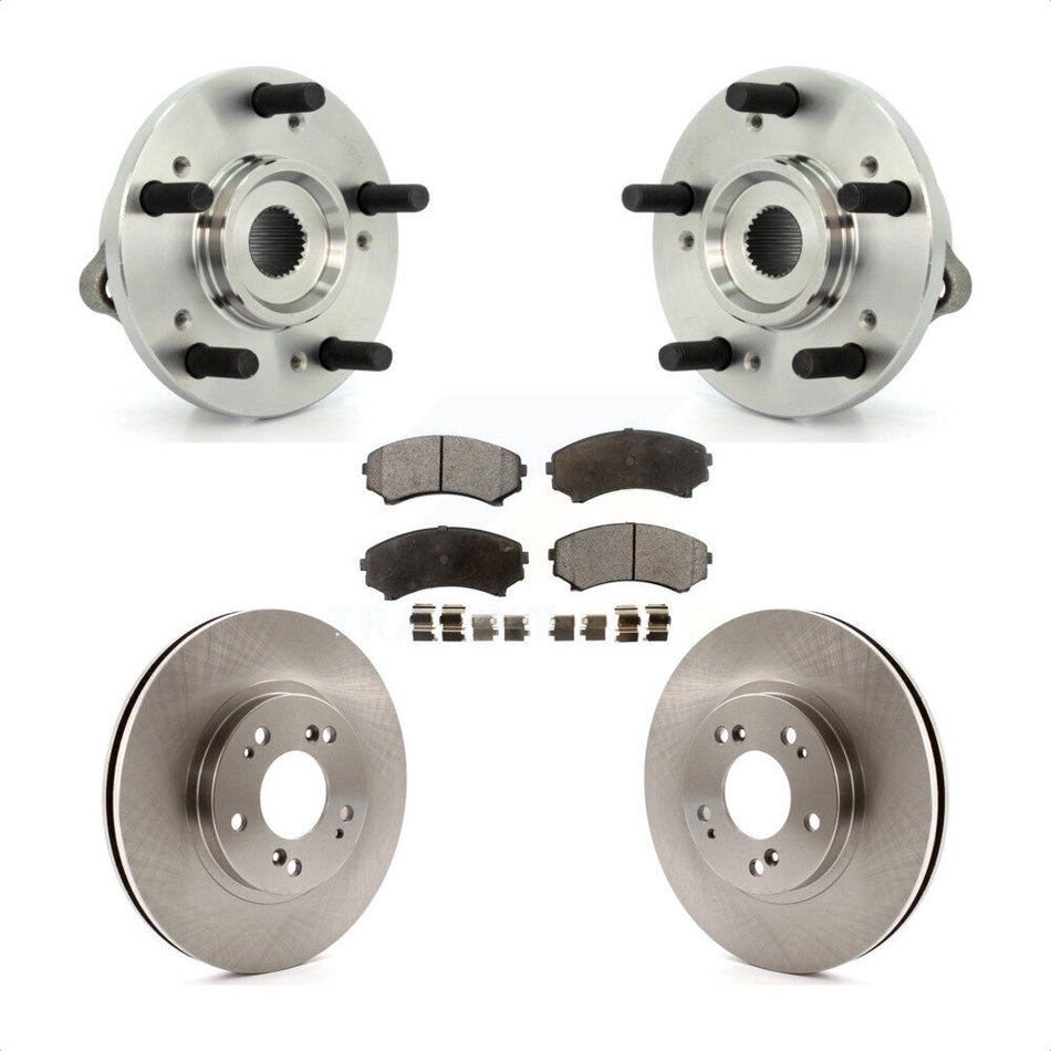 Front Hub Bearing Assembly With Disc Brake Rotors And Ceramic Pads Kit For Mitsubishi Endeavor KBB-100512