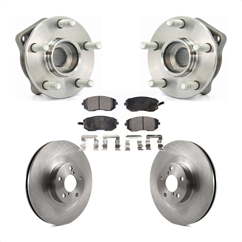 Front Hub Bearing Assembly With Disc Brake Rotors And Ceramic Pads Kit For 2005-2005 Subaru Outback Legacy KBB-100518