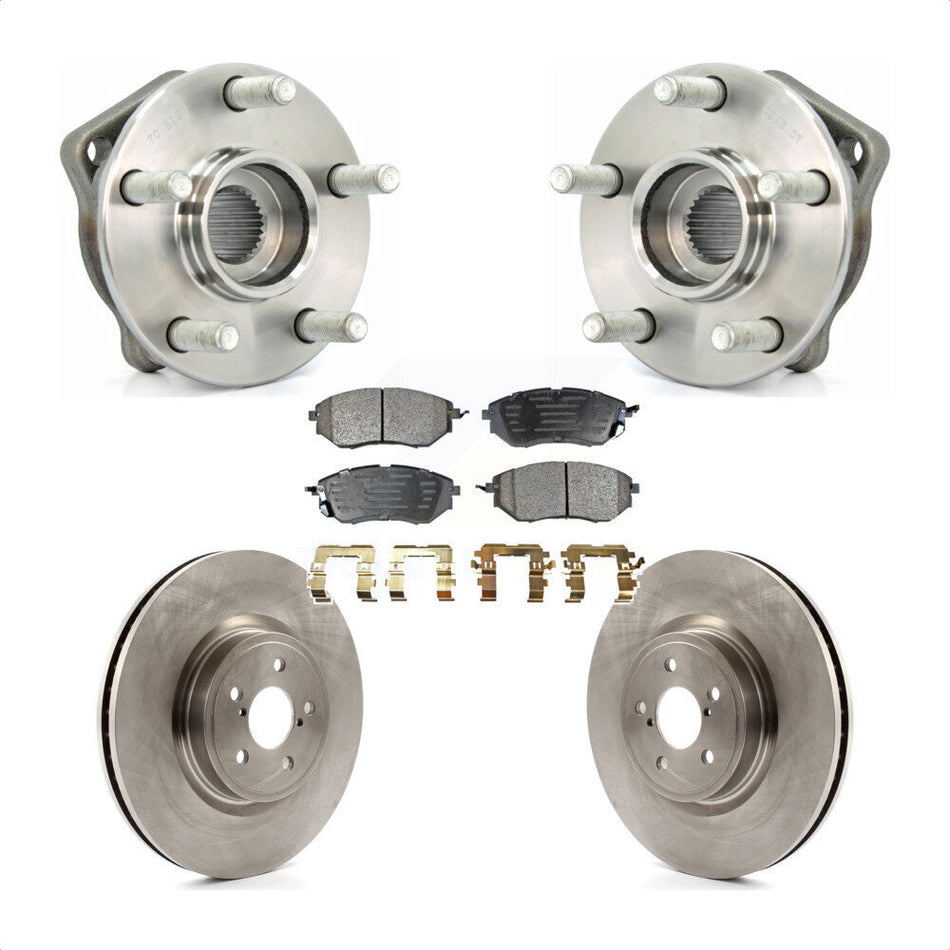 Front Hub Bearing Assembly With Disc Brake Rotors And Ceramic Pads Kit For Subaru Outback Legacy Forester KBB-100520