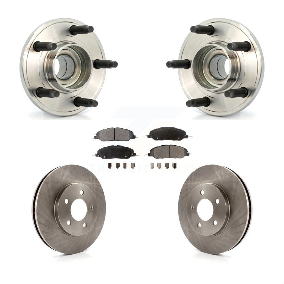 Front Hub Bearing Assembly With Disc Brake Rotors And Ceramic Pads Kit For Ford Mustang KBB-100523