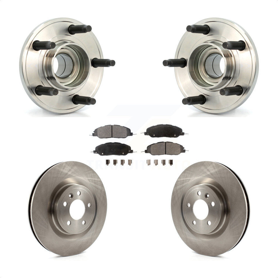 Front Hub Bearing Assembly With Disc Brake Rotors And Ceramic Pads Kit For Ford Mustang KBB-100526