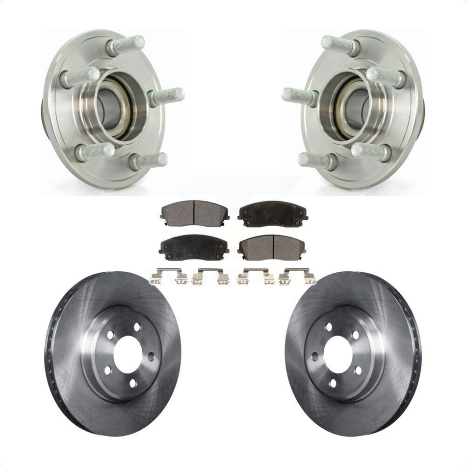 Front Hub Bearing Assembly With Disc Brake Rotors And Ceramic Pads Kit For Dodge Chrysler 300 Charger Magnum Challenger KBB-100529
